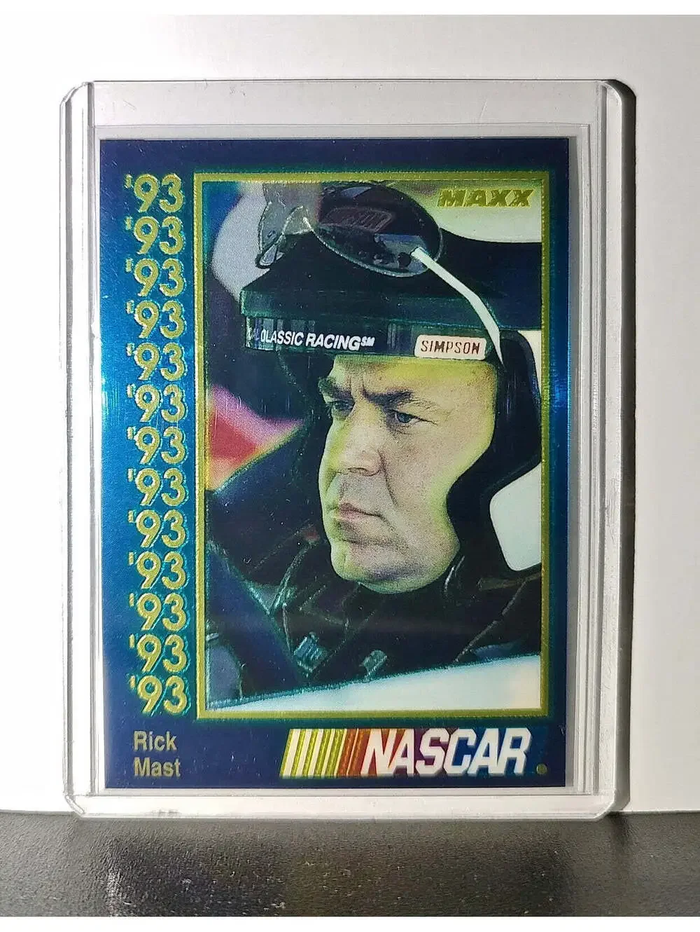 Rick Mast 1993 Maxx Premier Plus Racing #1 NASCAR Card Precision Products Racing